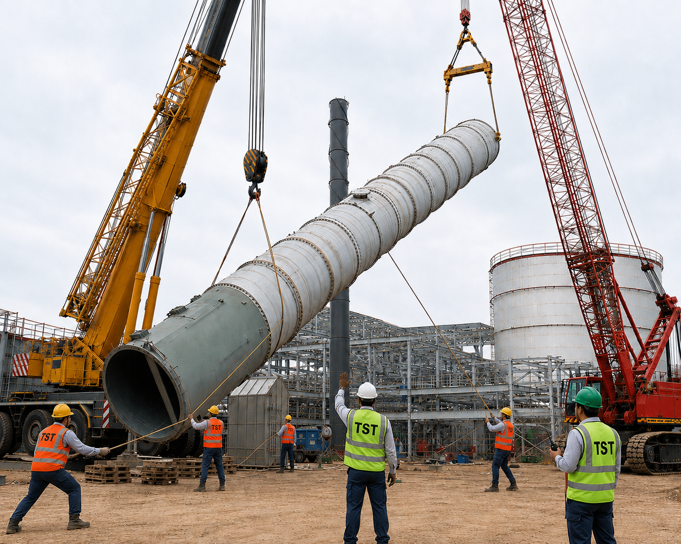 Industrial Heavy Equipment’s Lifting, Chimney/Stack Erection Works
