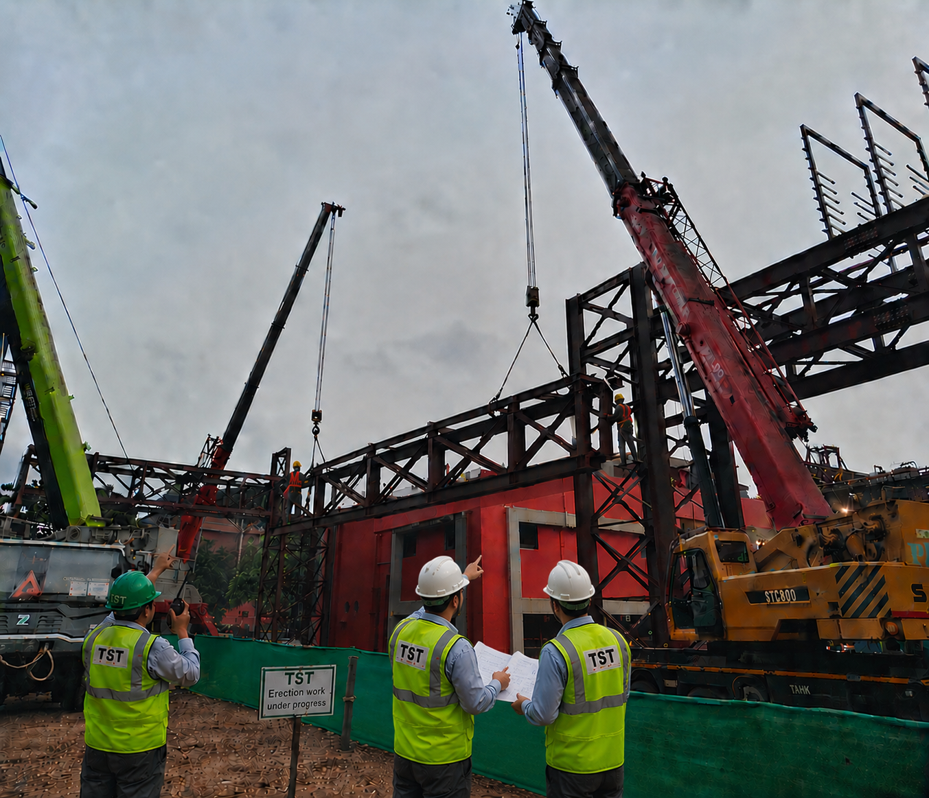 Pipe Racks Heavy Structural Steel Assembling, Erection & Alignment Works